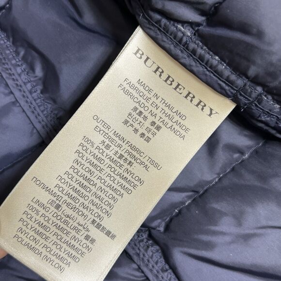 Burberry BRIT Double Breasted Coat Puffer Down Hooded Nova Check Women’s XS - Picture 12 of 14